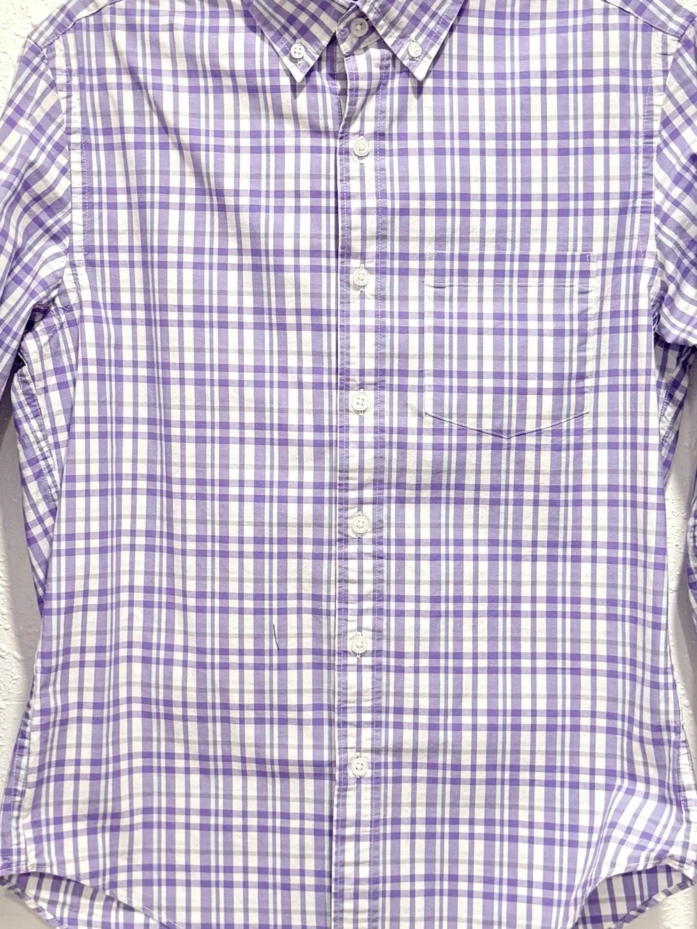J. Crew Flex washed Lavender‎ Plaid Button-Down Shirt S
